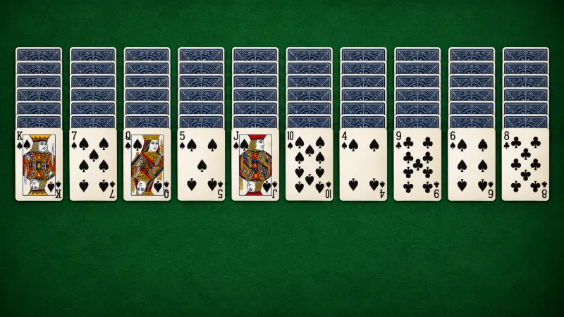 Spider Solitaire card layout