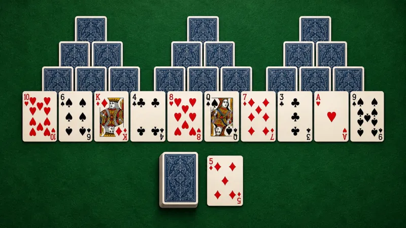 TriPeaks Solitaire card layout